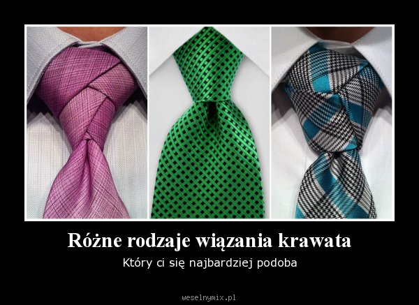 Różne rodzaje wiązania krawata
